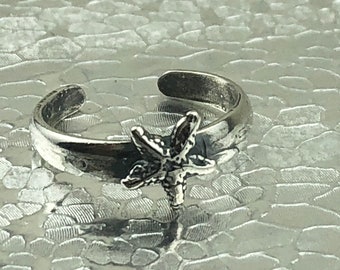 Starfish Toe Ring • 925 sterling silver toe ring • Adjustable Toe Ring • Solid Toe Ring •Little Finger Ring • Pinky Ring • Knuckle Ring