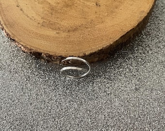 Diamond Cut Sterling Silver Wraparound Toe Ring - Adjustable Pinky Ring