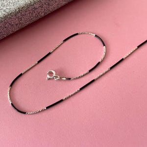 Minimalist Two Tone Anklet • 925 Sterling Silver Anklet