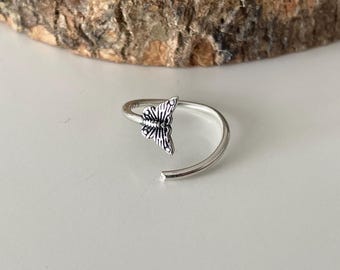 Sterling Silver Butterfly Toe Ring: Adjustable Pinky Ring