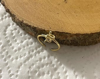 Gold Plated Snake Toe Ring: Adjustable Sterling Silver