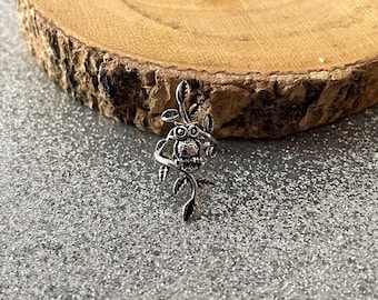 Sterling Silver Owl Ear Cuff: Mirrored Leaves Design
