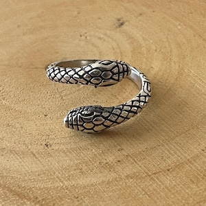 Sterling Silver Snake Toe Ring - Adjustable Pinky Ring