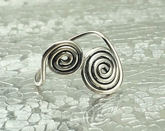Spirals toe ring • 925 sterling silver toe ring • Adjustable Toe Ring • Solid Toe Ring •Little Finger Ring • Pinky Ring • Knuckle Ring