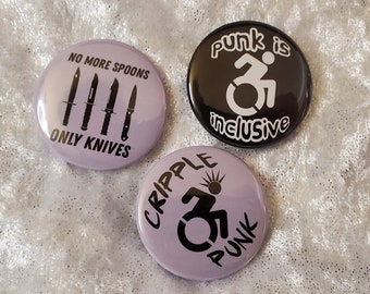 Disability Pinback Buttons - 1.5&quot;