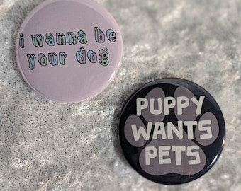 Set of 2 Pup Buttons - 1.5"