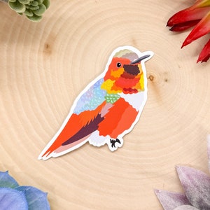 Allen&#39;s Hummingbird Sticker, Rufous Hummingbird, Allen&#39;s Hummingbird Decal, Allen&#39;s Hummingbird Gift, Allen&#39;s Hummingbird Bird, Hummingbird