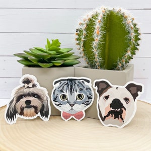 Custom Pet Sticker, Personalized Pet Sticker, Pet Portrait, Dog Sticker, Cat Sticker, Pet Sticker, Cat Gifts, Dog Gifts, Pet Memorial
