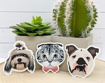 Custom Pet Sticker, Personalized Pet Sticker, Pet Portrait, Dog Sticker, Cat Sticker, Pet Sticker, Cat Gifts, Dog Gifts, Pet Memorial