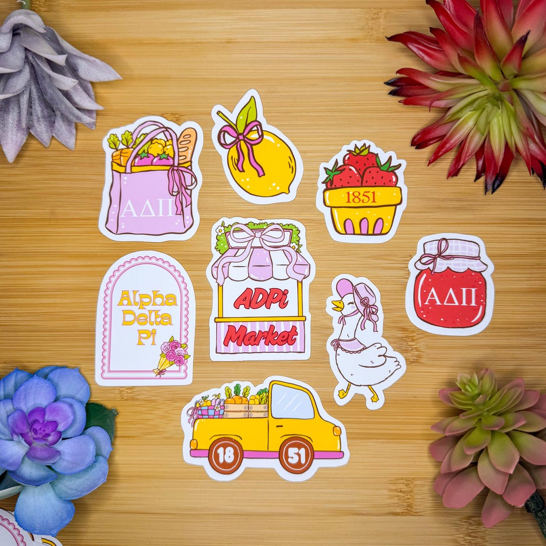 Alpha Delta Pi Sticker Pack, Sorority Stickers, Alpha Delta Pi Flag ...