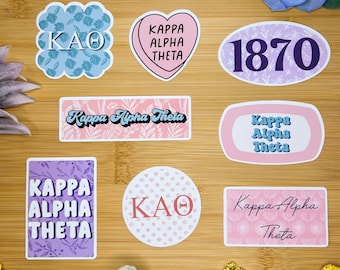 Paquete de pegatinas de Kappa Alpha Theta, pegatinas de hermandad, bandera de Kappa Alpha Theta, regalos de Kappa Alpha Theta, calcomanía de Kappa Alpha Theta