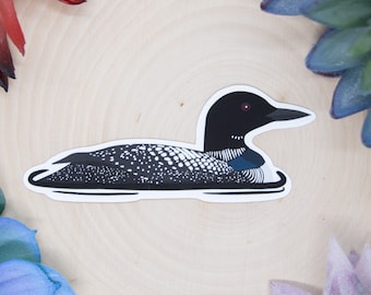 Loon Sticker, Bird Sticker, Birdwatching Sticker, Birding Sticker, Loon Gift, Loon Decal, Common Loon Sticker, Loon Decor, Common Loon Decal