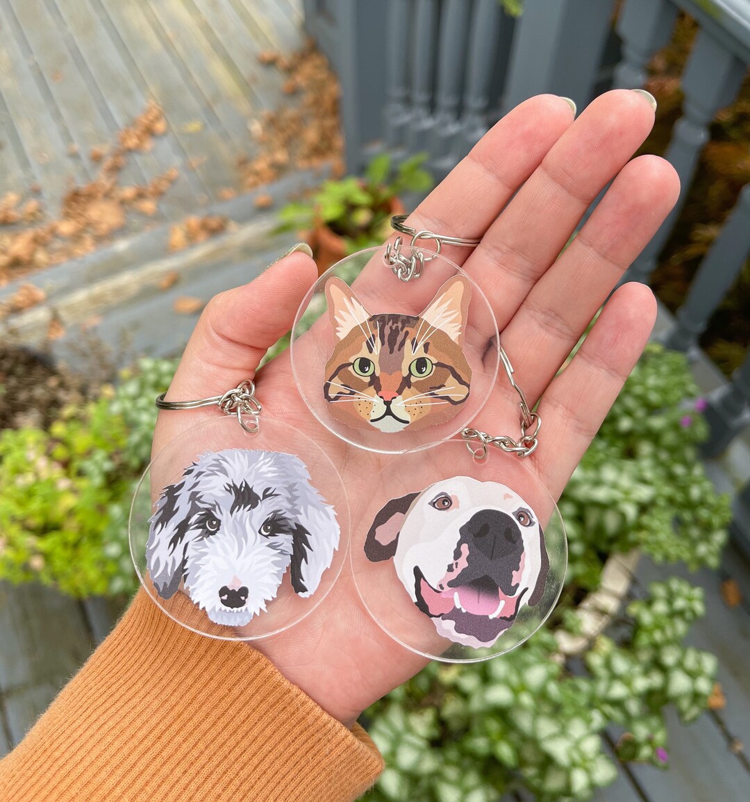 Custom Pet Keychain Dog Keychain Cat Keychain Custom Etsy