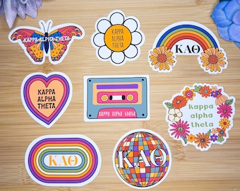 Kappa Alpha Theta Sticker Pack, Sorority Stickers, Kappa Alpha Theta Flag, Kappa Alpha Theta Gift, Kappa Alpha Theta Decal, Theta Stickers
