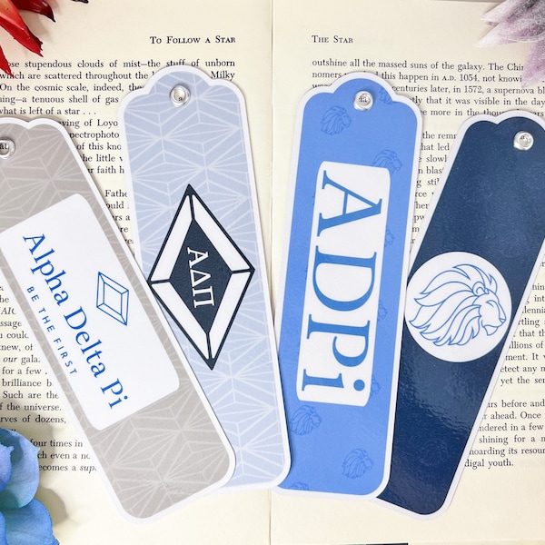 Alpha Delta Pi Bookmarks Set Of 4, Alpha Delta Pi Gifts, Adpi Decal, Adpi bookmark, Adpi Gift, ADPI Sorority, Adpi little gift, Adpi Flag,