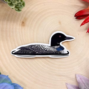 Loon Sticker, Bird Sticker, Birdwatching Sticker, Birding Sticker, Loon Gift, Loon Decal, Common Loon Sticker, Loon Decor, Common Loon Decal