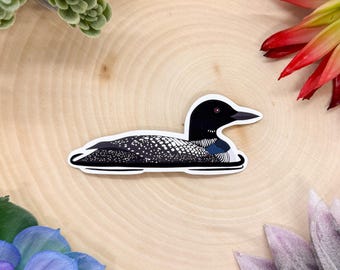 Loon Sticker, Bird Sticker, Birdwatching Sticker, Birding Sticker, Loon Gift, Loon Decal, Common Loon Sticker, Loon Decor, Common Loon Decal