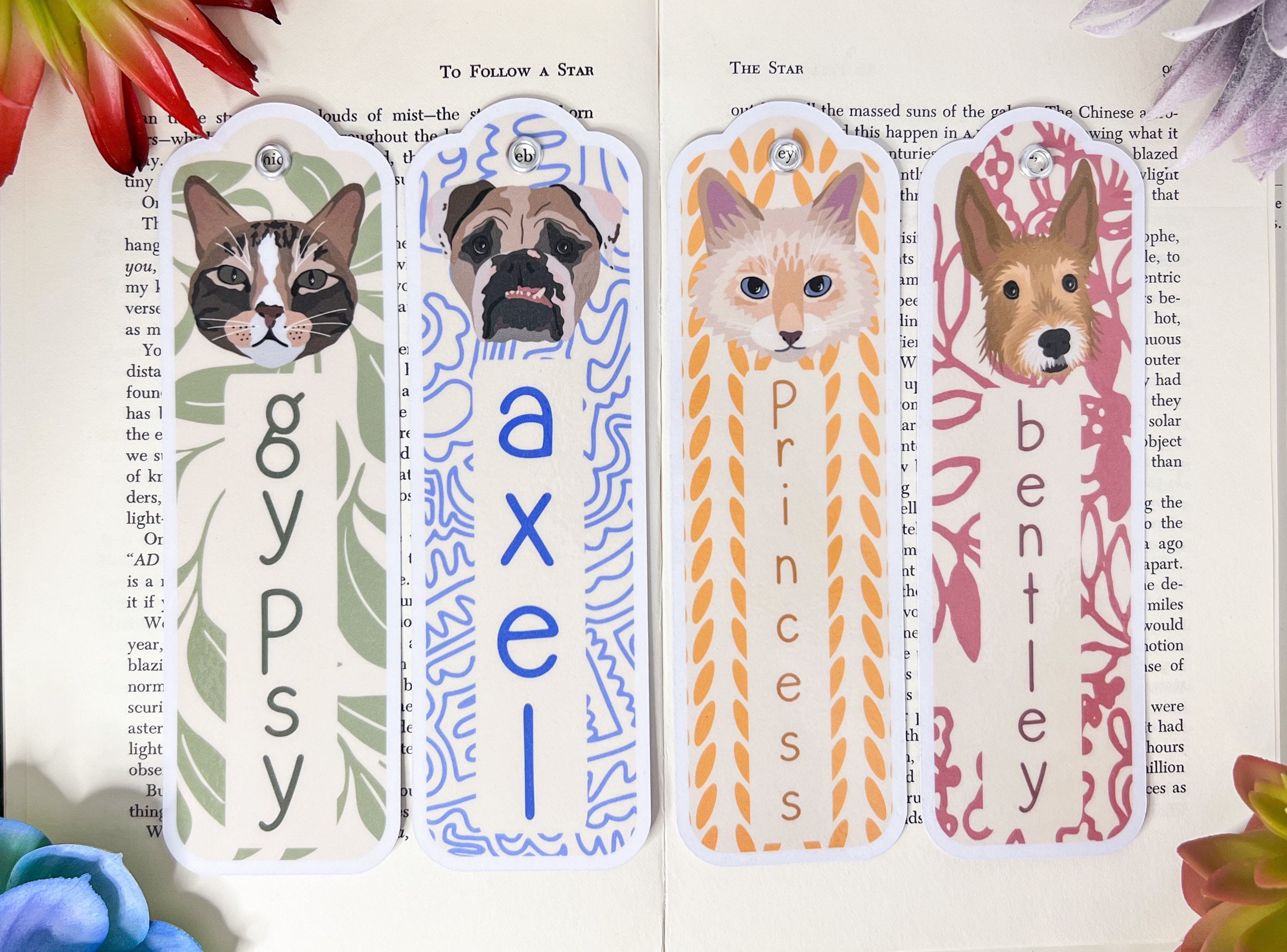 Custom Pet Bookmark Custom Pet Book Accessory Pet Bookmark Etsy