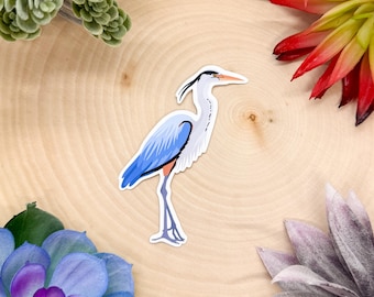 Great Blue Heron Sticker, Bird Sticker, Birdwatching Sticker, Birding Sticker, Blue Heron Decal, Blue Heron Sticker, Blue Heron Gift, Heron
