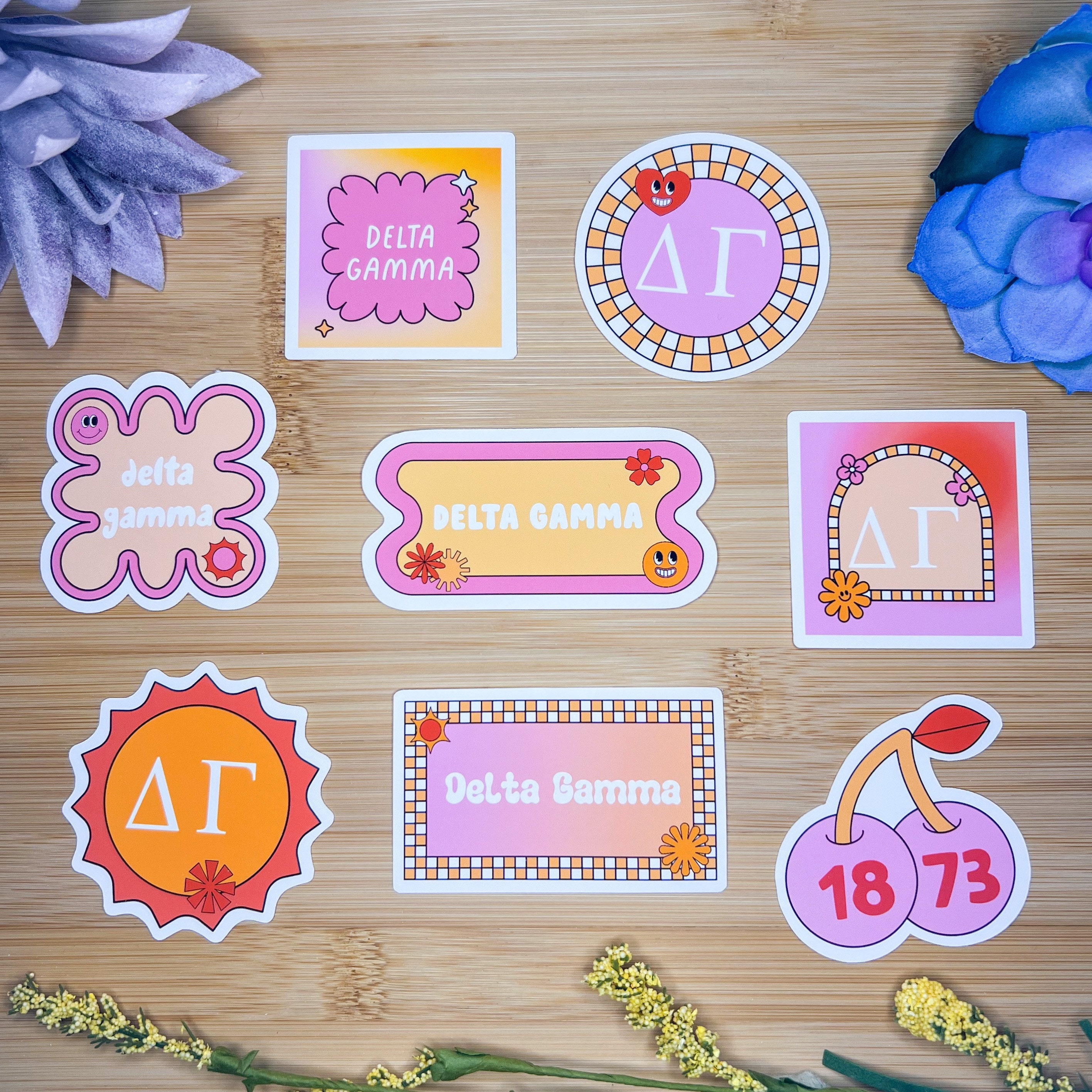 Delta Gamma Sticker Pack, Sorority Stickers, Delta Gamma Flag, Delta ...