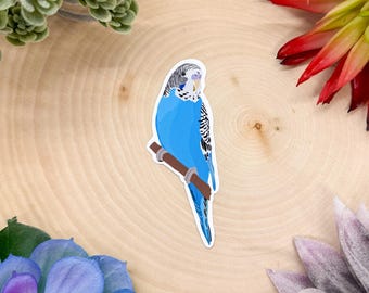 Blue Parakeet Sticker, Bird Sticker, Birdwatching Sticker, Birding Sticker, Parakeet Decal, Parakeet Sticker, Parakeet Gift, Parakeet