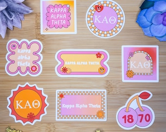Paquete de pegatinas de Kappa Alpha Theta, pegatinas de hermandad, bandera de Kappa Alpha Theta, regalo de Kappa Alpha Theta, calcomanía de Kappa Alpha Theta, pegatinas de Theta