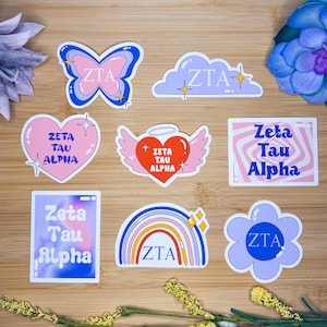 Zeta Tau Alpha Sticker Pack, Zeta Tau Alpha Decals, Zeta Tau Alpha Stickers, Zeta Tau Alpha Gifts, Zeta Tau Alpha Flag, Zeta Tau Alpha