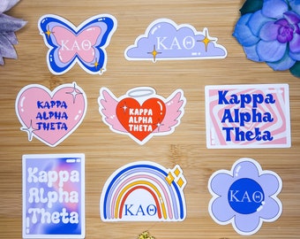Paquete de pegatinas de Kappa Alpha Theta, pegatinas de hermandad, bandera de Kappa Alpha Theta, regalos de Kappa Alpha Theta, calcomanía de Kappa Alpha Theta