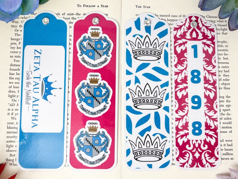 Zeta Tau Alpha Bookmarks Set Of 4, Zta Gifts, Zta Sorority, Zeta Tau Alpha Accessories, Zeta Tau Alpha, ZTA Cute, Zta decor image 4