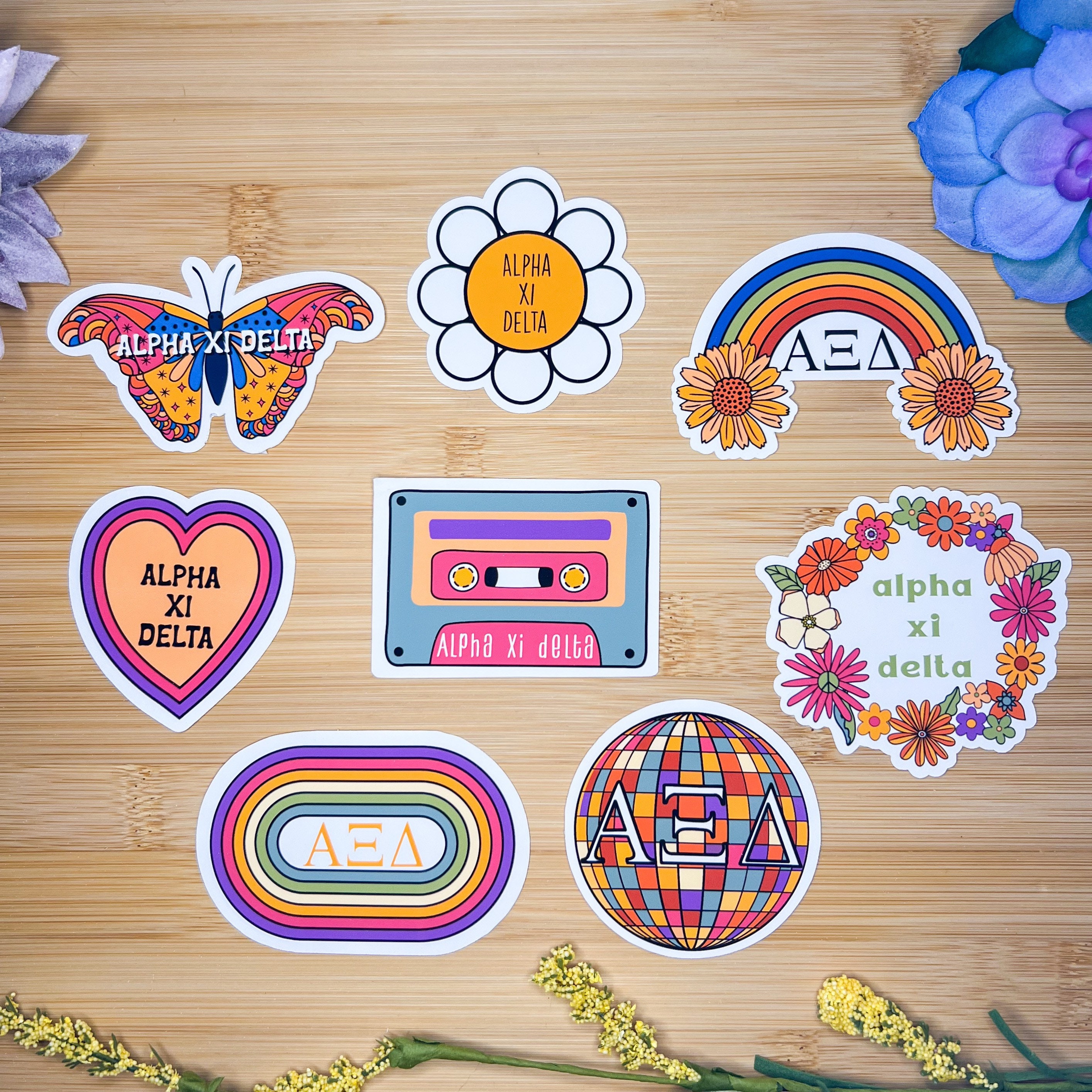 Xi Sticker Alpha Xi Delta Sticker Pack, Sorority Stickers, Alpha Xi Delta Flag ...
