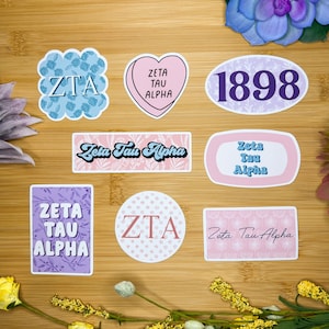 Zeta Tau Alpha Sticker Pack, Zeta Tau Alpha Decals, Zeta Tau Alpha Stickers, Zeta Tau Alpha Gifts, Zeta Tau Alpha Flag, Zeta Tau Alpha