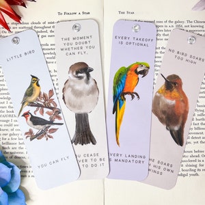 Bird Bookmarks Set of 4, Bookmarks, Bird Bookmark, Birdwatching Bookmark, Nature Bookmark, Book Accessories, Animal Bookmark, Birding Gift