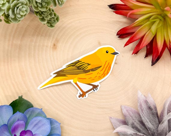 Yellow Warbler Sticker, Yellow Warbler Decal, Yellow Warbler Gift, Warbler Sticker, Bird Sticker, Birdwatching Sticker, Birding Sticker,