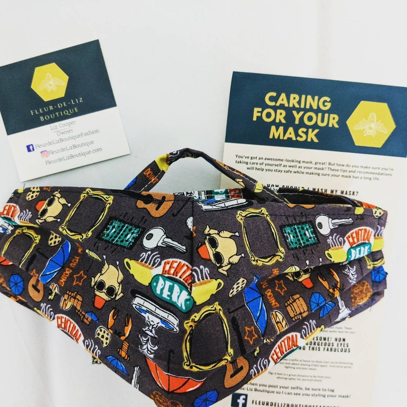 Washable Reusable Quilters Cotton Face Mask with Ties Straps Etsy