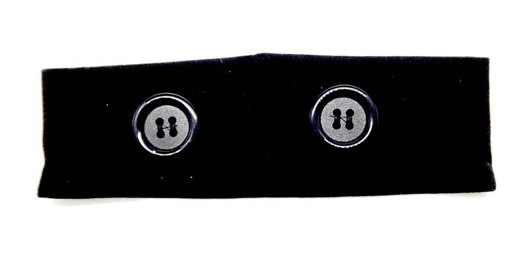 Adult Black Headband With Buttons Adult Button Headband Etsy