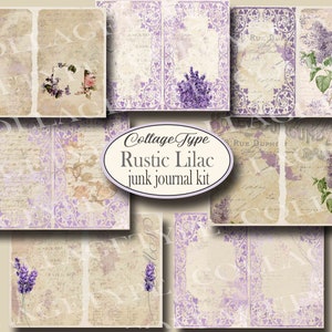journal indésirable, trousse, numérique, violet, lilas, éphémère, étiquettes rustiques, 16 pages