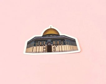 Dome of the Rock Sticker • Jerusalem Vinyl Decal • Waterproof Laptop & Water-Bottle Sticker Gift • Islamic Art