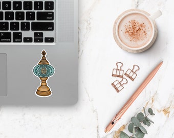 Lantern vinyl sticker, Arab sticker, Turkish sticker, Ornate lantern, Muslim decor, Arab journal sticker