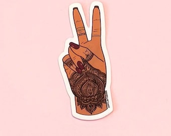 Henna Vinyl Sticker • Indian Mehndi Decal • Henna Laptop & Water‑Bottle Sticker • Waterproof Cultural Gift
