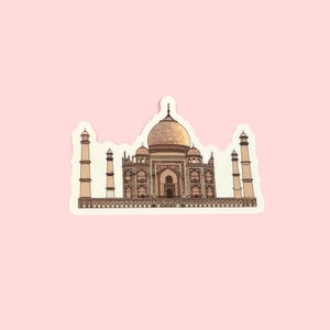 Taj Mahal Sticker • India Landmark Vinyl Decal • Waterproof Laptop & Water‑Bottle Sticker • Romantic Travel Gift