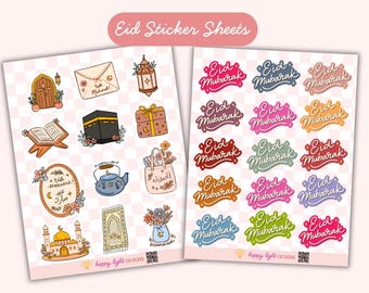 Eid Mubarak Sticker Sheets- Pastel Islamic Stickers