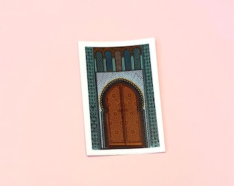 Arab Door Sticker • Middle Eastern Door Vinyl Decal • Waterproof Laptop & Water‑Bottle Aesthetic • Islamic Ornament Art