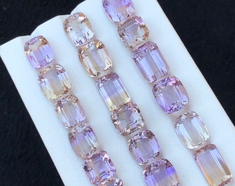 86.55 Carats Custom Fancy Cut Bolivian Ametrine lot, Mix Cut, Loose Ametrine, Bicolor Ametrine Gemstone, Ring size Ametrine