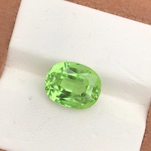 Exquisite Cushion Cut Pakistani Peridot, Loose Gemstone, August birthstone, for Jewelry Making, 8.95 Carat