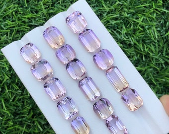 84.50 Carats Fancy Custom Cut Bolivian Ametrine lot, Mix Cut, Loose stones, Bicolor color, Faceted, For Jewelry