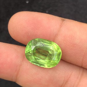Big Cushion Cut Pakistani Peridot with Ludwigite inclusions, Loose Gemstone, August birthstone, for Jewelry Making, 12 Carat