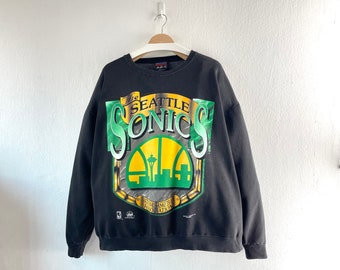 Vintage 90s The Seattle Sonic NBA Crewneck Sweatshirt Team Sportswear