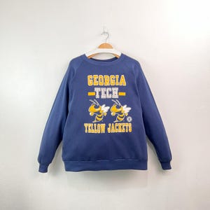 Vintage 90s Georgia Tech Yellow Jackets Crewneck Sweatshirt | NCAA College Pullover | Made in USA | Size XL