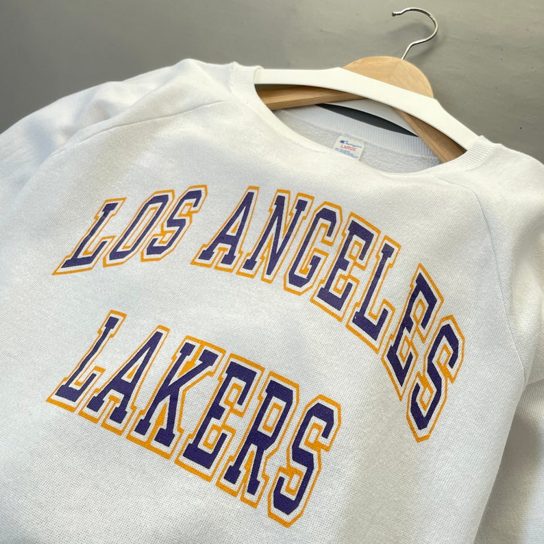 Vintage 80s Champion Los Angeles Lakers NBA Crewneck Sweatshirt Team ...