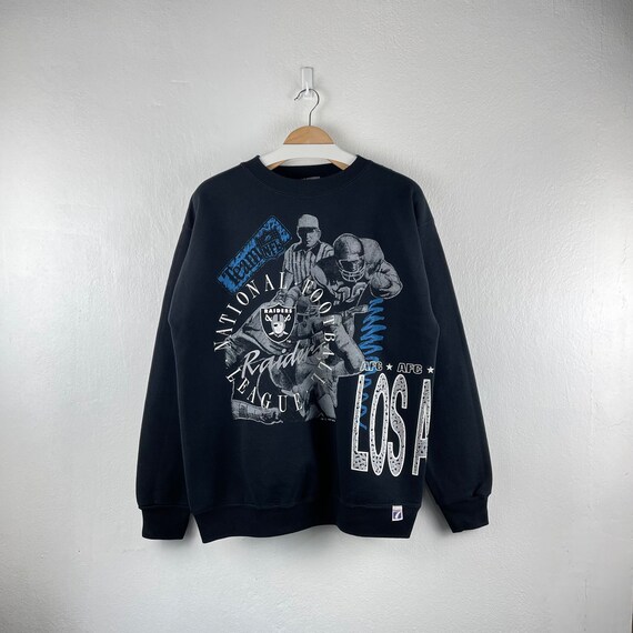Buy Vintage 90s Los Angeles Raiders NFL Football Crewneck Black 